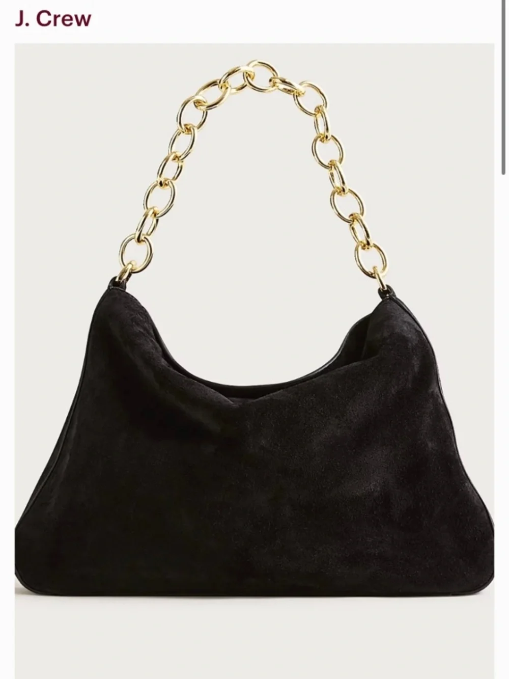 J Crew Large Berkeley Black Suede Bag